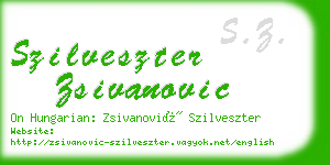 szilveszter zsivanovic business card